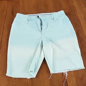 womens Washed look peppermint green shorts